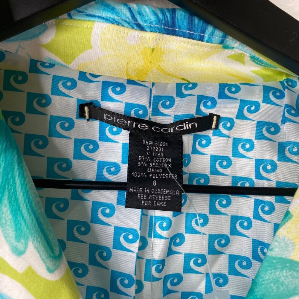 Pierre Cardin Jacket Blazer Women's Sz 8 Lightweight Floral Bright Spring NWT - Picture 3 of 16